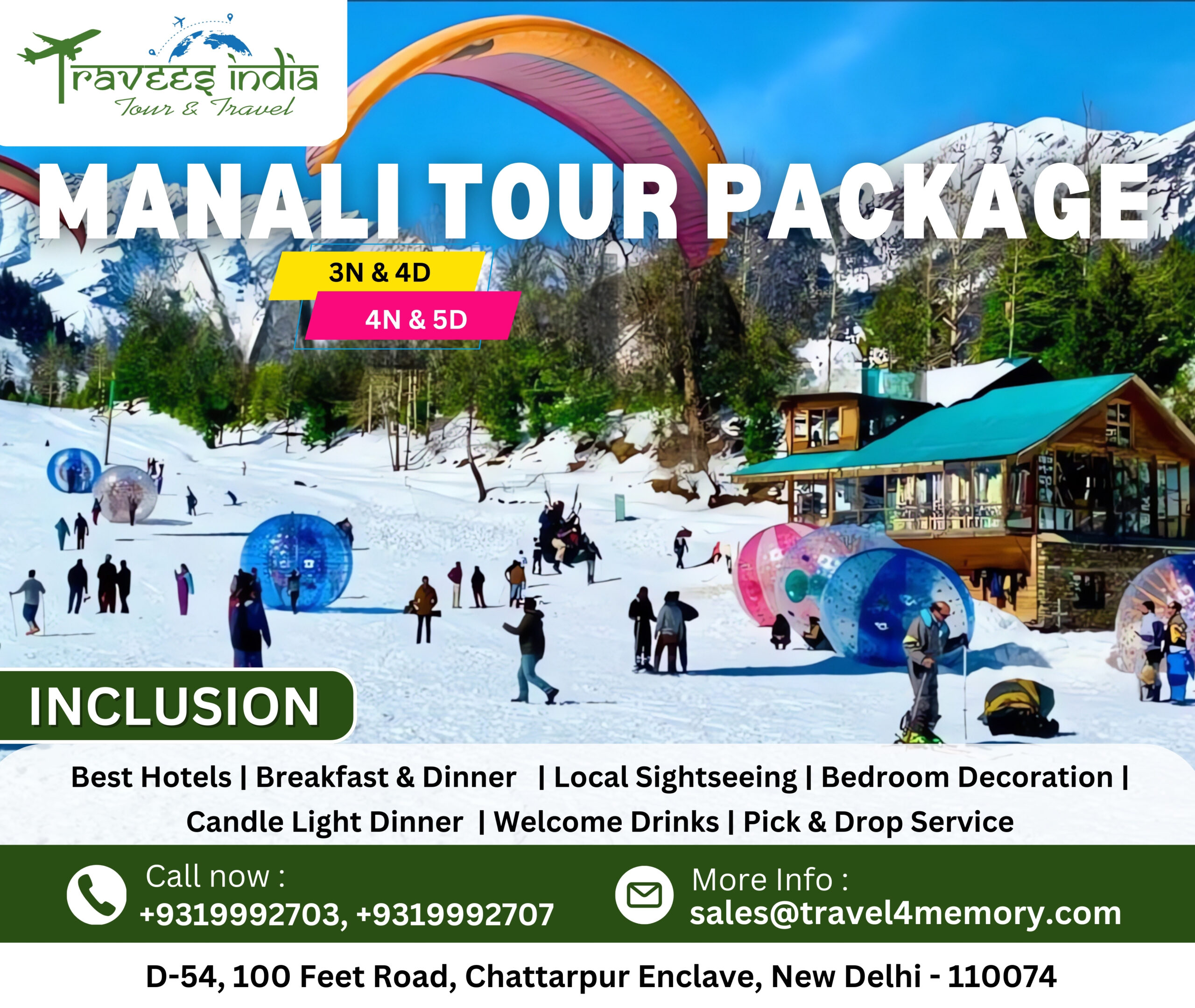 Manali Tour Packages from Delhi | BMR Travees India LLP